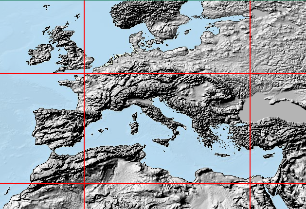Elevation map of Europe